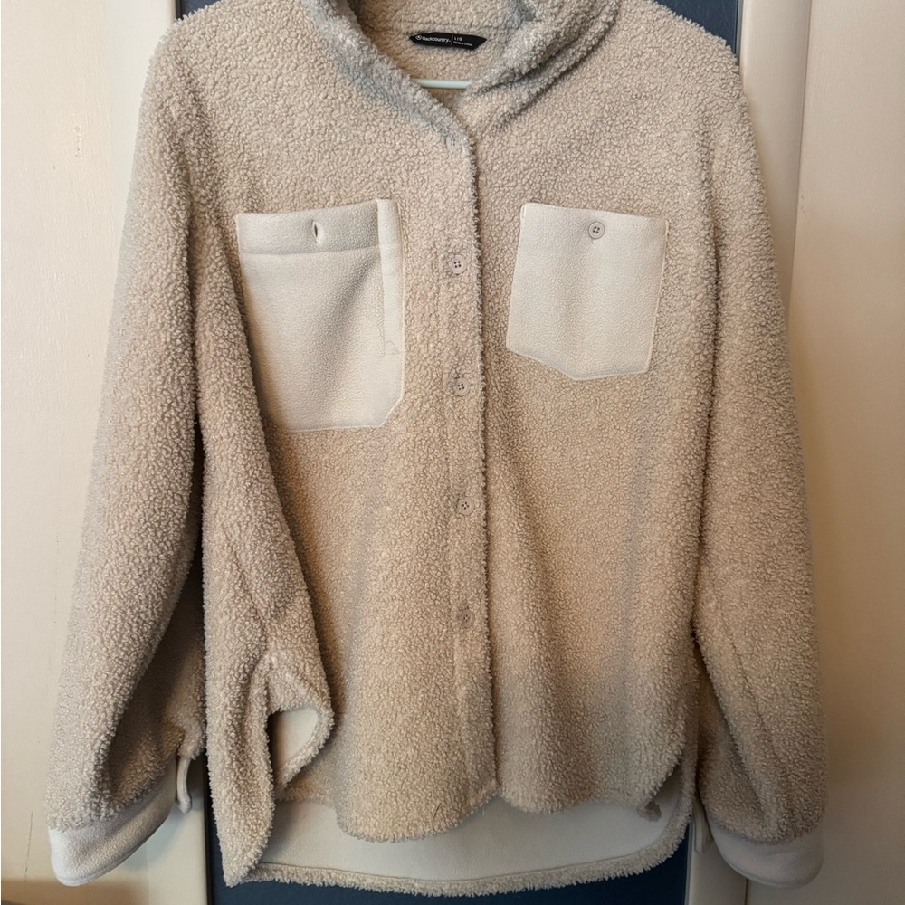 Back Country Cozy Sherpa Button-Up Jacket - Cream